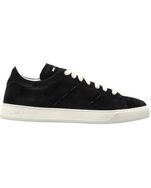 Kiton Round-Toe Low-Top Sneakers - Black