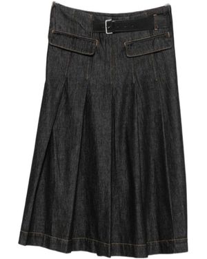 Semicouture Belted Skirt - Black