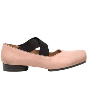 Uma Wang Square-Toed Cross-Strap Ballet Shoes - Pink