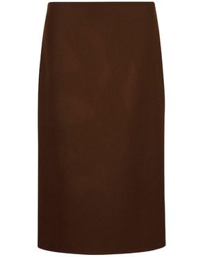 Ermanno Scervino Wool Midi Skirt - Brown