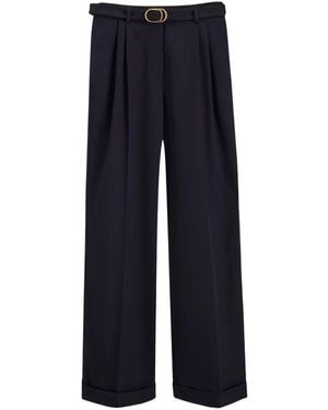 Dior Belted Flared Pants - Blue
