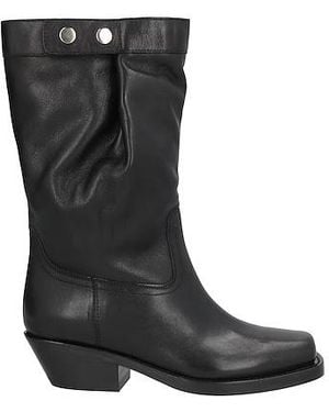 Isabel Marant Denim Leather Boots - Black