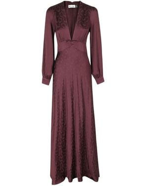 RIXO London Emory Jacquard Maxi Dress - Purple