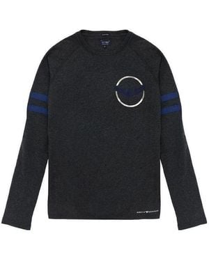 Armani Jeans T-Shirt With Round Neck And Long Sleeves - Blue