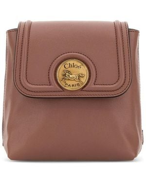 Chloé Chloé Mini Horse Medal Backpack - Brown