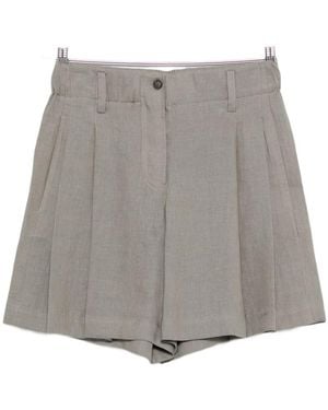 Brunello Cucinelli Double Pleated Shorts - Grey