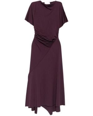 Victoria Beckham Short Sleeve Dress - Purple