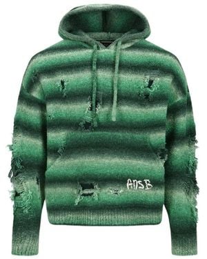 ANDERSSON BELL Gradient Distressed Hoodie - Green