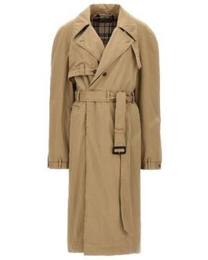 Balenciaga Belted Trench Coat - Natural
