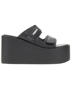 Coperni Patch Wedge Sandals - Black