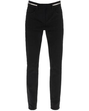Givenchy Slim Leg Mini Skirt Effect Jeans - Black