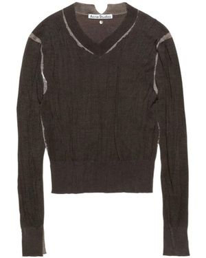 Acne Studios Wrinkled V-Neck Jumper - Black