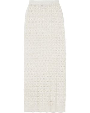 Calle Del Mar Crochet Midi Skirt - White