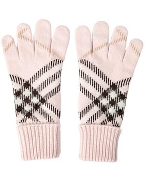 Burberry Argyle Knit Gloves - Pink