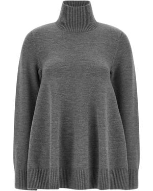 TOTEME Roll-Neck Flared Jumper - Grey