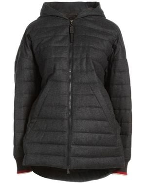 Brunello Cucinelli Lightweight Wool Hooded Jacket - Black
