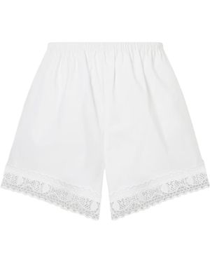 STAUD Da Adolfo Brezza Cotton-Blend Shorts - White