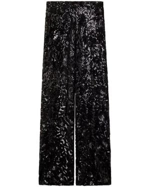 Golden Goose Floral Embroidered Sequinned Trousers - Black