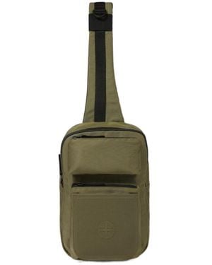 Stone Island Logo-Patch Zipped Shoulder Bag - Green