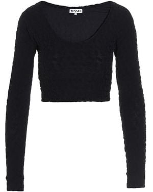 Sunnei Long-Sleeved Blouse With Round Neck - Black