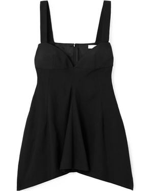 Carven Jersey Peplum Top - Black