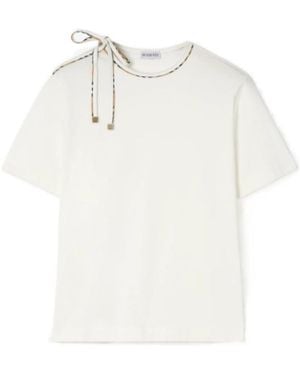 Burberry Tie-Sleeve Cotton T-Shirt - White