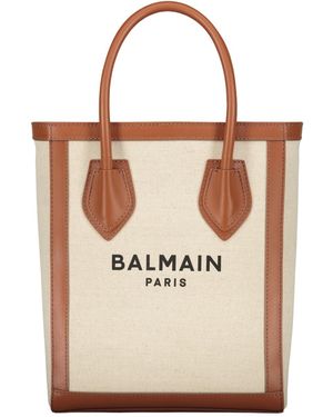 Balmain Logo Mini Tote Bag - White