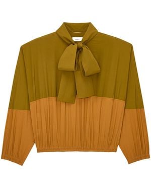 Saint Laurent Cassandre Color-Blocked Windbreaker - Yellow