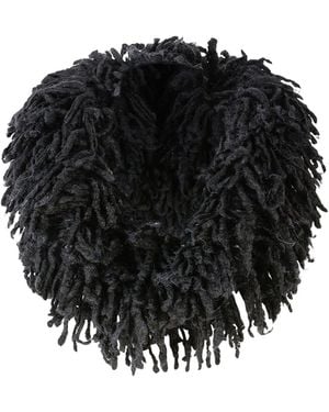 The Attico The Fringed Pullover Knitted Scarf - Black