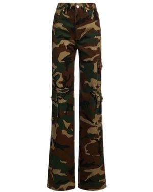 Alessandra Rich Camouflage Work Casual Trousers - Grey