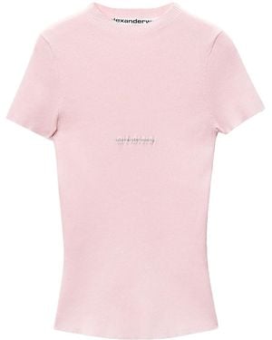 Alexander Wang Ribbed Short-Sleeved T-Shirt - Pink