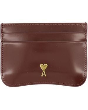 Ami Paris Ami Logo Plaque Card Holder - Brown
