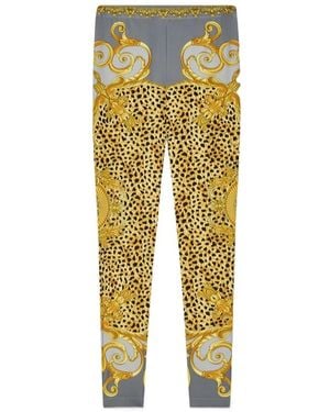 Versace Baroque-Print Leggings - Yellow