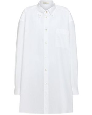 The Row Victoria Oversize Cotton Poplin Shirt - White