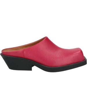 Marni Simple Leather Mules - Red