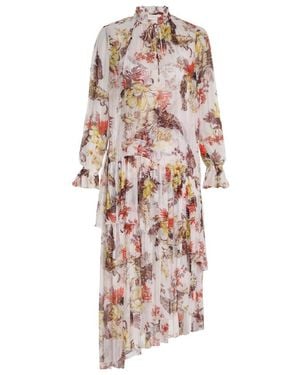 Zimmermann Floral Printed Tied-Waist Dress - Pink