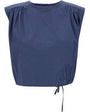 Marella Stretch Cotton Blouse - Blue