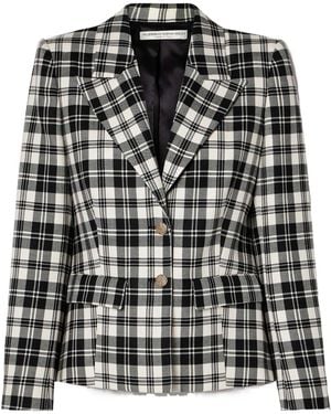 Alessandra Rich Checked Suit Coat - Black