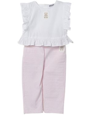 Moschino Logo-Patch Trouser Set - Purple