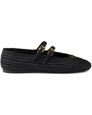 Prada Crochet Ballerinas Shoes - Black