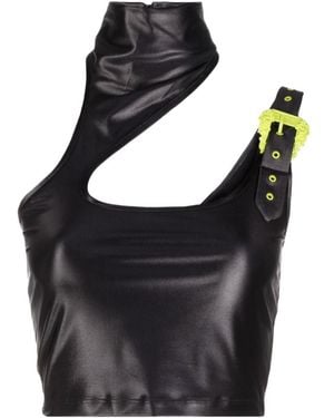 Versace Jeans Couture Buckle-Detail Sleeveless Top - Black