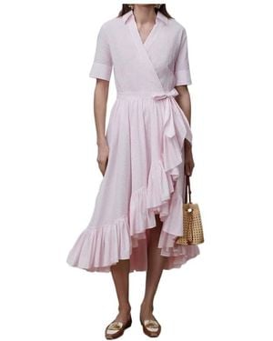 Dior Iviera Mid-Length Ruffled Dress - Purple