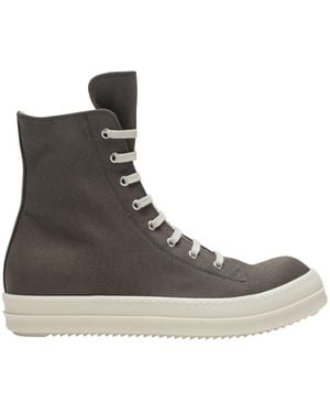 Rick Owens Lace-Up High-Top Trainers - Brown