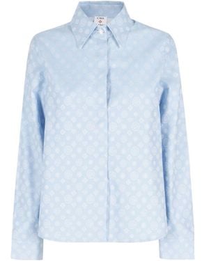 CASABLANCA Long-Sleeved Straight-Hem Shirt - Blue