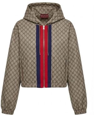Gucci Gg Technical Jersey Zip Jacket - Brown