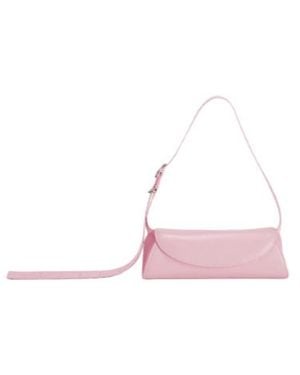 Jil Sander Cannolo Logo Stamped Small Shoulder Bag - Pink