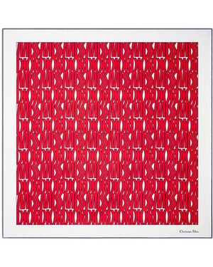 Dior Miss Allover 90 Square Scarf - Red