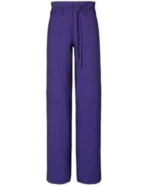 Tory Burch High-Waisted Belted Trousers - Blue