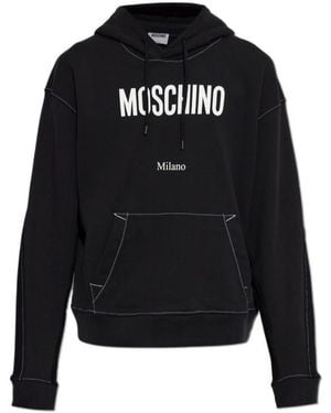 Moschino Long-Sleeve Hooded Sweatshirt - Black