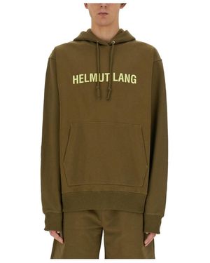 Helmut Lang Space Logo Hoodie - Green